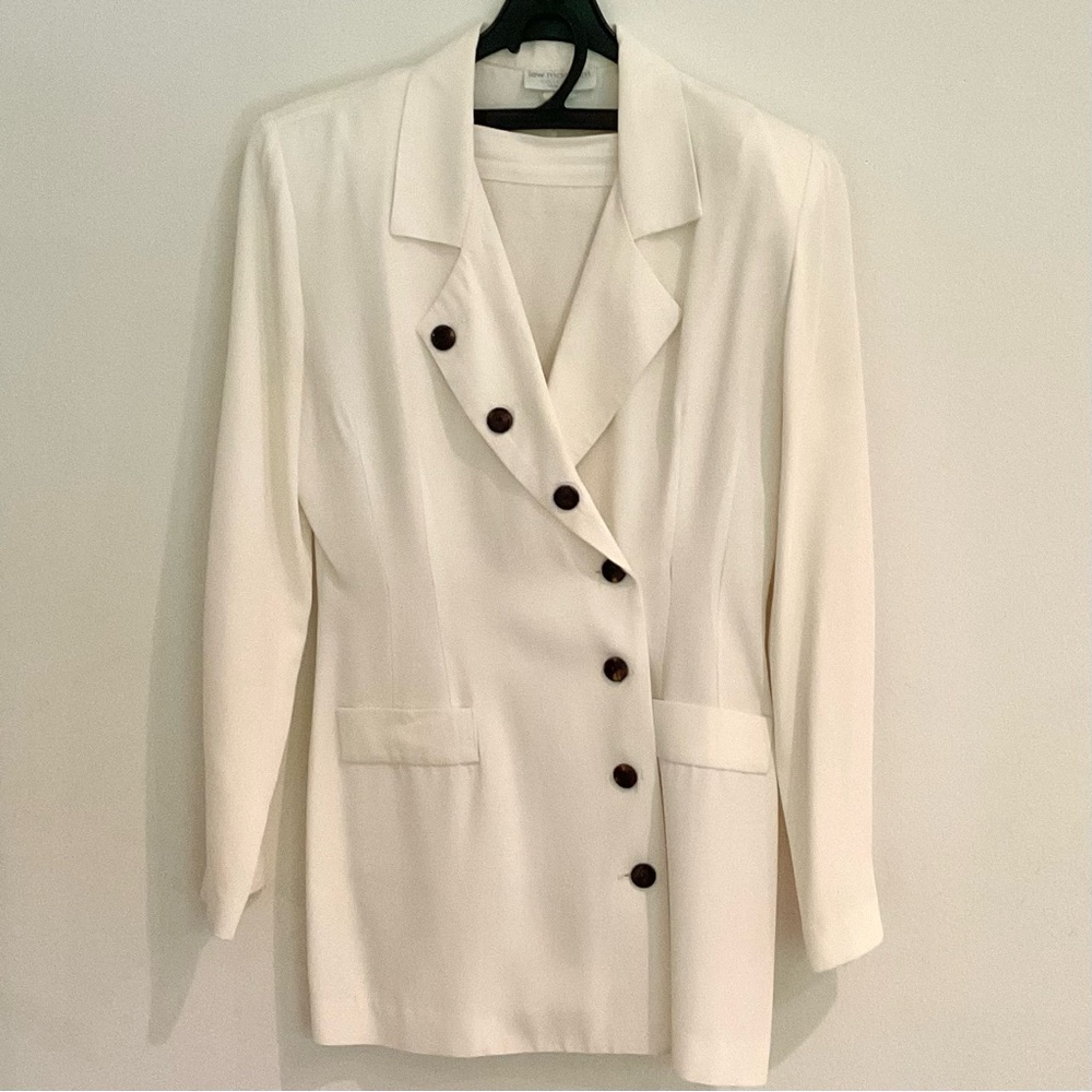 Vintage Ivory Double-breasted Blazer and Skirt Suit by Lew Magram